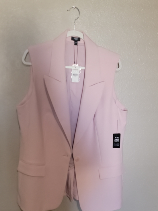 Express Jackets & Blazers - Express Light Pink Sleeveless Blazer Vest
